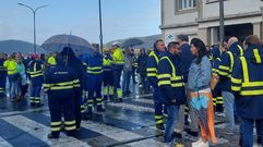 Una concentracin ante el acceso principal de Navantia Ferrol, en foto de archivo