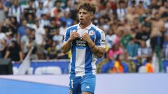 Mario Soriano, durante un partido con el Deportivo esta temporada