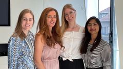 Diana, a la izquierda, con Angela McCarthy, la CEO de la fundaci�n, Anett Thomson y Komal Zaidi.