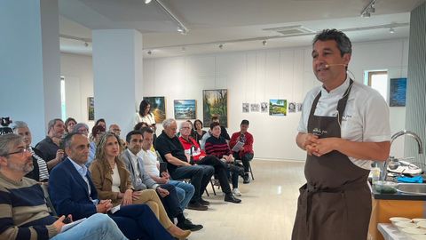 En la imagen, Javier Olleros durante la demostracin gastronmica. 