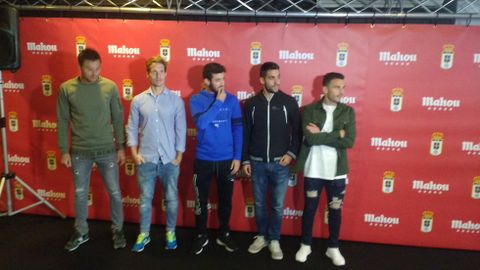 Vila, Susaeta, Nando, Diegui y Fern�ndez en el acto de Mahou
