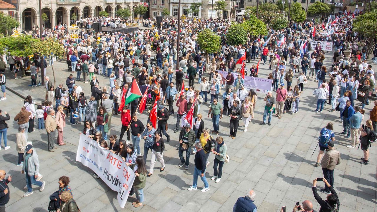Pontevedra vive otro Primero de Mayo con cada sindicato por su lado