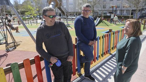 Marcos Mosquera, Ángel Sánchez y Mari Carmen Muíño en A Gándara.