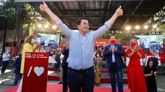 Gonzalo Caballero en el mitin ofrecido en Vigo para cerrar la campa�a 