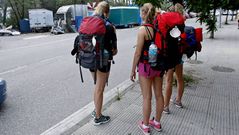 Camino de Santiago por el poblado de O Couto