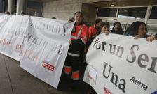 La convocatoria fue secundada por cerca de cuarenta trabajadores. 
