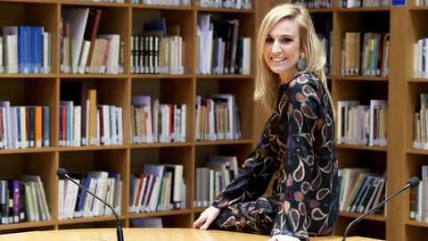 Cabaleiro, na biblioteca do Consello da Cultura, en Santiago. Forma parte do plenario da instituci�n