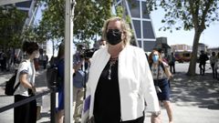 La exsenadora de Podemos Celia C�novas, a su llegada a los Juzgados de plaza Castilla para declarar como testigo en el caso Neurona