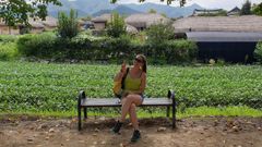 Ana Varela en la aldea Hahoe, patrimonio de la humanidad por la Unesco, en la ciudad de Andong, en Corea del Sur.