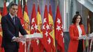 Pedro S�nchez e Isabel D�az Ayuso el pasado lunes, cuando anunciaban un entendimiento sobre la gesti�n de la epidemia en Madrid