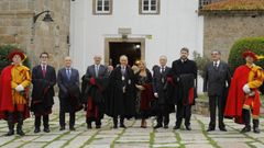 Los nuevos miembros de la Orden de Caballeros de Mar�a Pita, ayer en la iglesia de la Orden Tercera de A Coru�a