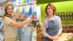 Luc�a R�os, en Biodieta, y Luc�a Montero, en el interior de Granel.