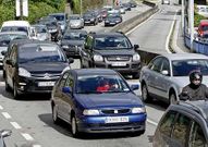 El acceso a A Barca desde Bomberos s� registr� retenciones puntuales.