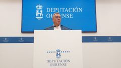 El l&iacute;der del PP, en la rueda de prensa posterior a la Junta de Gobierno de la Diputaci&oacute;n ourensana.