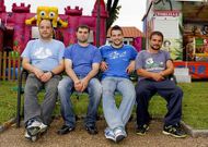 Santiago Moreira, Manuel Touri��n, Daniel Mata y Jorge Rey, los organizadores de la fiesta. 