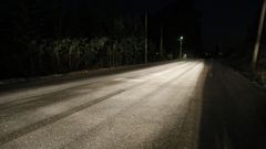 Imagen de archivo con hielo en una carretera de A Zapateira