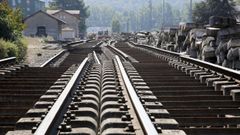 Obras de la variante ferroviaria de L�ncara, en la l�nea Monforte-Lugo, en una imagen de archivo