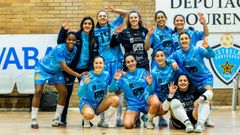 Las jugadoras del Estrela Futsal Cortegada celebrando una victoria
