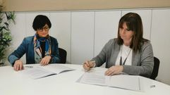 La directora del hotel OCA Vila de Allariz, Ana Lago, y la alcaldesa de Allariz, Cristina Cid