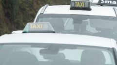 Taxis en una manifestaci�n de protesta en Santiago
