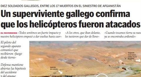 Portada de La Voz de Galicia del 17 de agosto del 2005