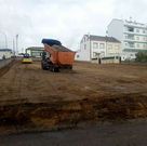 Obras para el aparcamiento en la calle Alfredo Bra�as de Foz. 