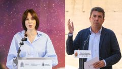 La ministra de Ciencia, Diana Morant, y el presidente de la Generalitat valenciana, Carlos Mazn.