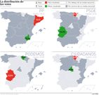 La distribuci�n de los votos