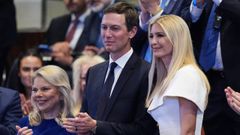 Kushner y su mujer, Ivanka Trump,�durante la intervenci�n del presidente en el Parlamento israel� el pasado octubre.
