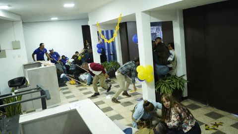 Momento del tiroteo durante un mitin de Fernando Villavicencio en Quito