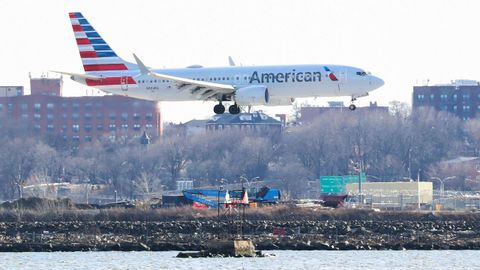 Un Boeing 737 Max 8, durante un vuelo entre Miami y Nueva York