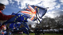 Manifestantes �antibrexit� se manifiestan en el exterior del Parlamento brit�nico