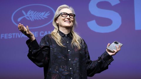 Meryl Streep durante su intervenci�n en el Festival de Cannes
