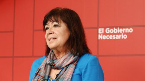 La presidenta del PSOE, Cristina Narbona, en la sede del partido en Ferraz