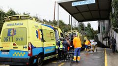 Entrada del servicio de urgencias del Hospital Montecelo, en Pontevedra, este martes