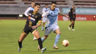 Adrin Armental, extremo del Compostela, en el empate en San Lzaro ante el Barbads.