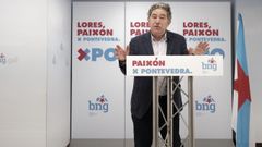 Lores presentó este martes en la sede del BNG de Ponteevedra la cena el Recinto Ferial del 17 de marzo