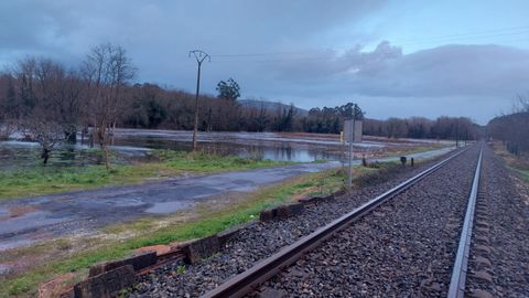Imagen de Cambelas, en Pazos, en Padr�n, donde el agua no lleg� a entrar en las viviendas