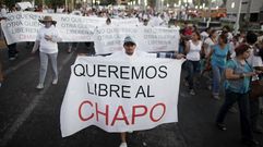 Manifestación a favor del Chapo Guzmán en febrero del año pasado