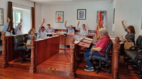 Una de las votaciones en el pleno de Viana do Bolo.