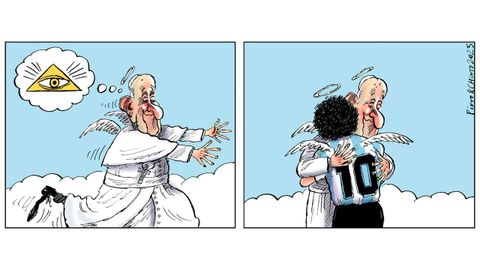 La vieta ganadora del segundo premio en el World Press Cartoon.