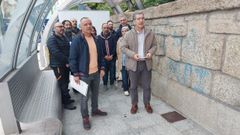 Dirigentes del BNG, en el intercambiador de la Alameda.