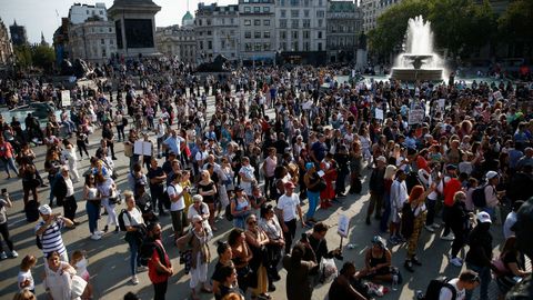 Manifestaci�n en Londres contra los confinamientos
