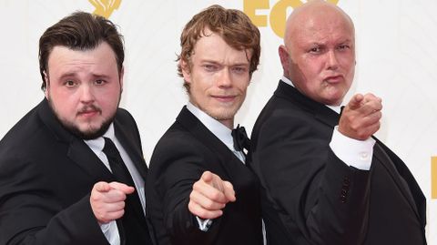 Los actores de Juego de Tronos John Bradley-West, Alfie Allen y Conleth Hill