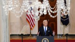 El presidente de los Estados Unidos y candidato a la reeleccin, Joe Biden, comparece en la Casa Blanca.