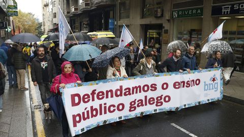 Imagen de la manifestación de profesores en Ourense contra la precariedad laboral el pasado 29 de octubre