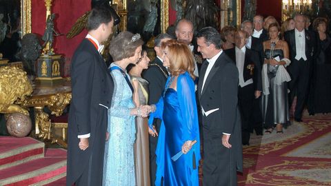 Con los reyes Juan Carlos y Sof�a, en una cela de gala