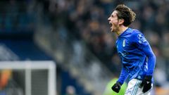 Sangalli celebra su tanto frente al M�laga