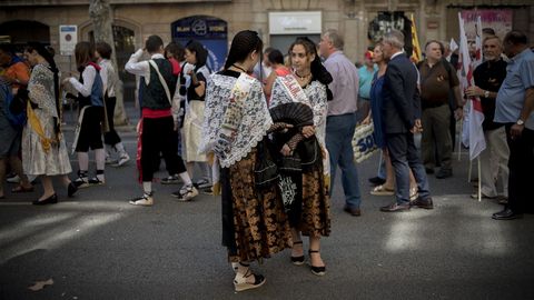Celebraci�n de la Diada en las calles de Barcelona