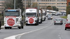 Una protesta de transportistas